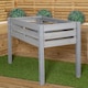 image 3 of 75 x 123cm Samuel Alexander Large Raised Grey Wooden Garden Bed Planter with Slatted Base Grey