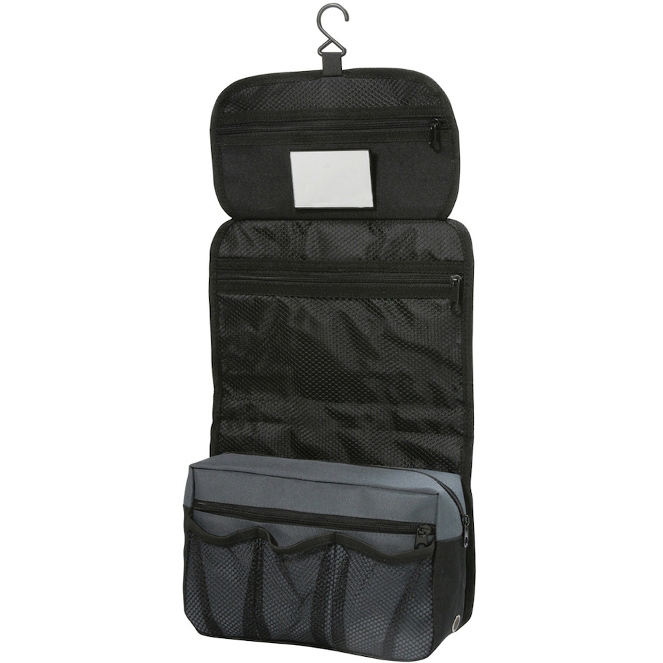 image 1 of Shugon Bristol Folding Travel Toiletry Bag - 4 Litres | Grey | Dark Grey/Black | One Size | 1