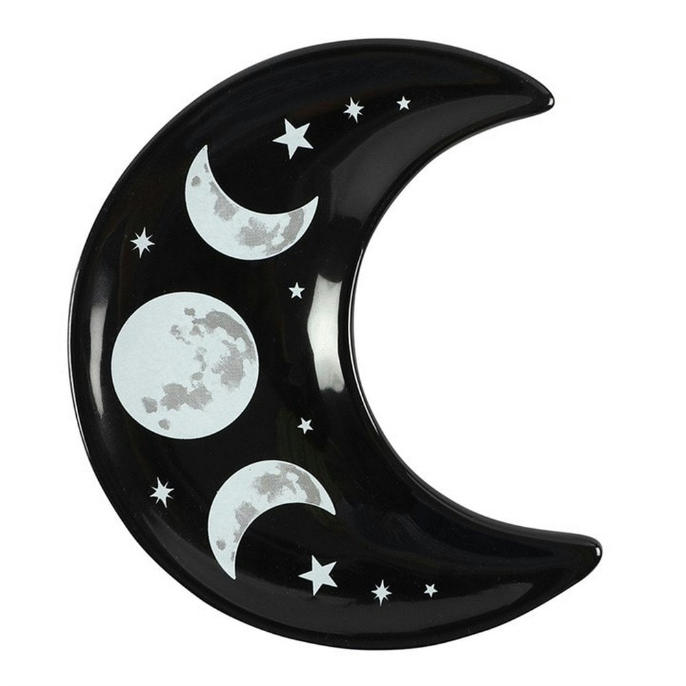 Hill Interiors Crescent Moon Trinket Dish - Black/White - One Size