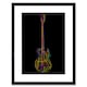 image 1 of Electric Guitar Line Colourful Music 12x16" Framed Wall Art Print