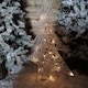 image 2 of 80cm Warm White Battery Operated LED White and Gold Woven Tree Silhouette Christmas Decoration