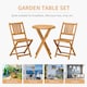 image 3 of Outsunny Folding Patio Bistro Set of 3 Dining Table Set with 2 Foldable Chairs