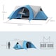 image 5 of Outsunny 3000mm Waterproof Camping Tent with Porch & Sewn in Groundsheet, Blue
