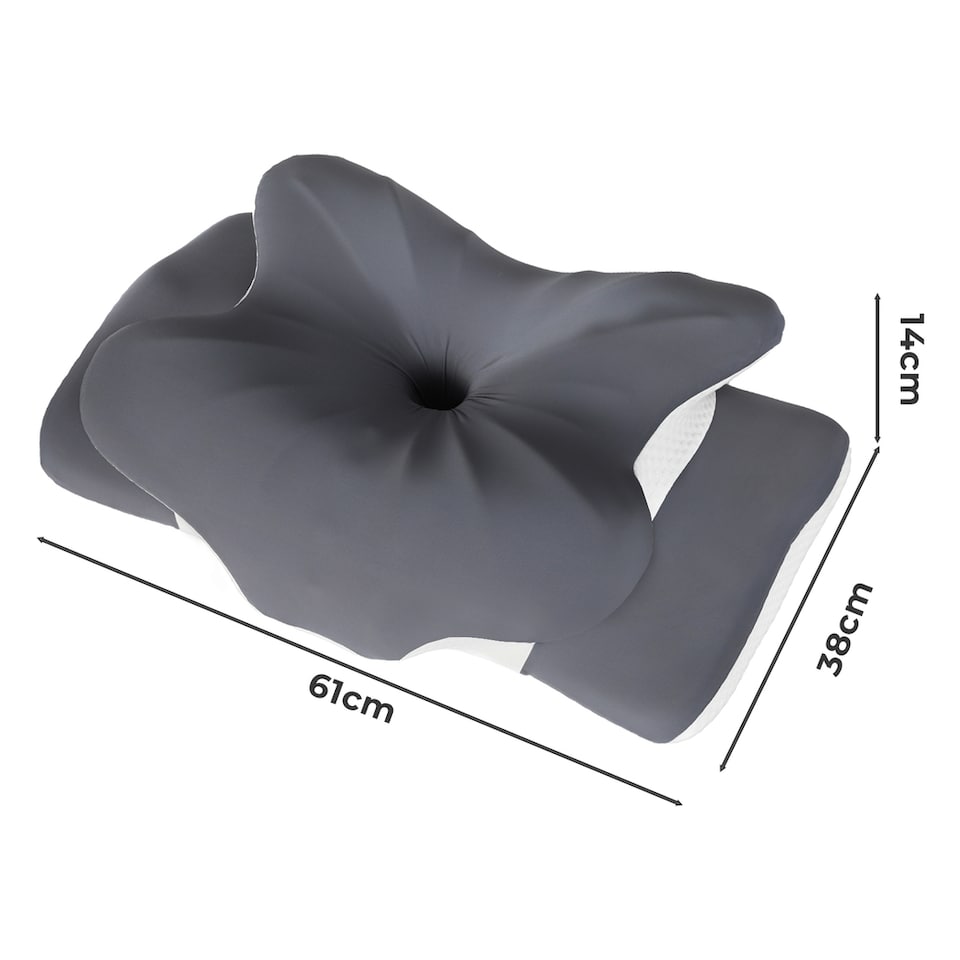 image 1 of Lavio Ergonomic Butterfly Neck Pillow for Side Back Stomach Sleepers Washable