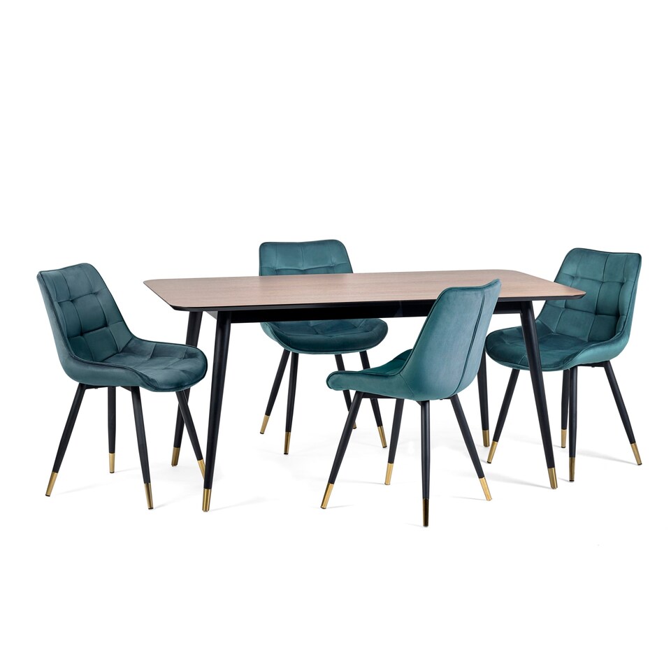 image 1 of Premium Findlay 90cm Rectangular Dining Table - Walnut & Black
