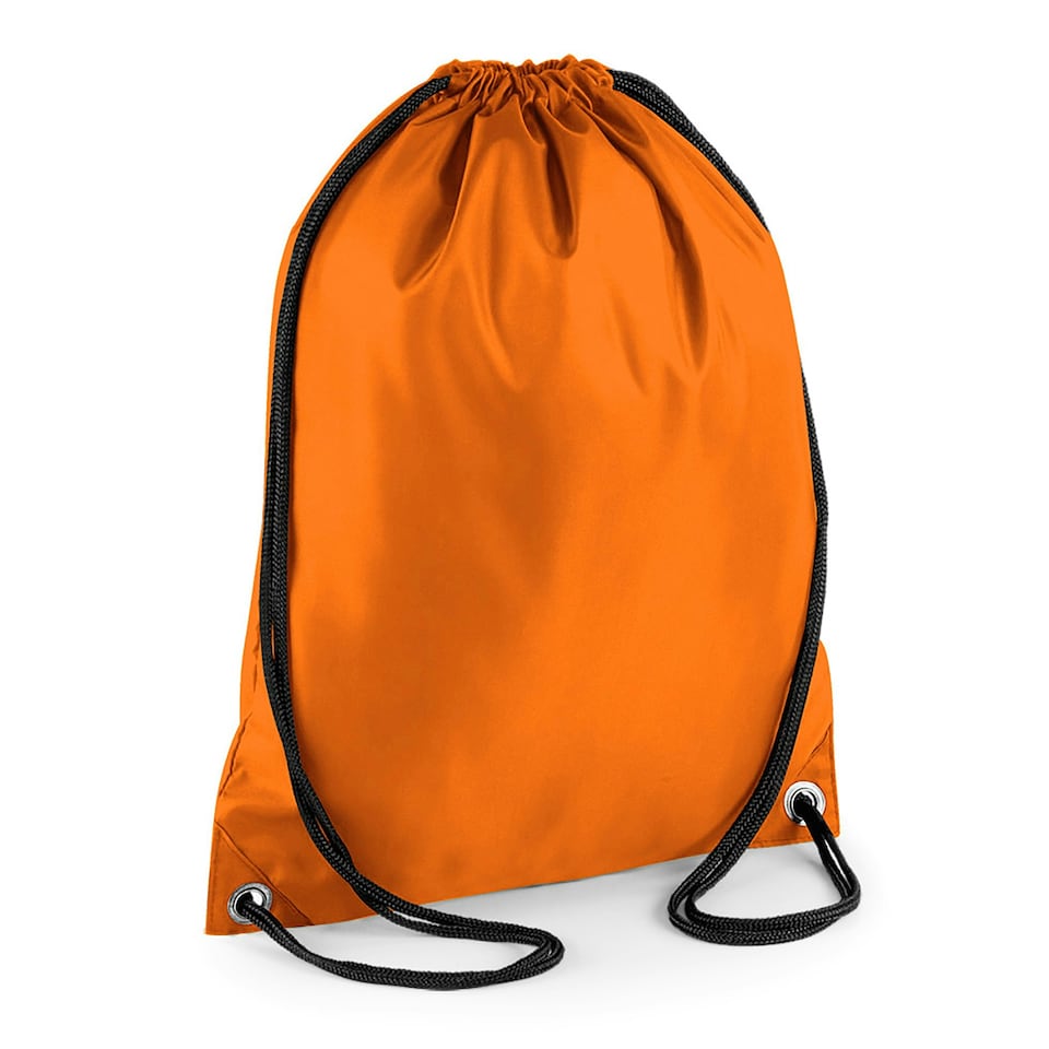 BagBase Budget Water Resistant Sports Gymsac Drawstring Bag (11 Litres) - Orange - One Size | Multi | One Size