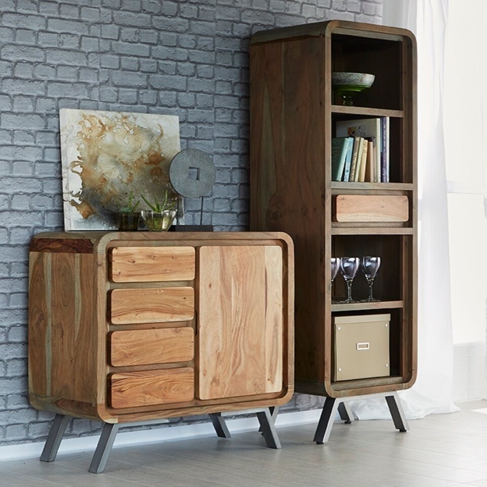 image 1 of Aspen Medium Sideboard - Metal/Wood - L40 x W85 x H90 cm Brown