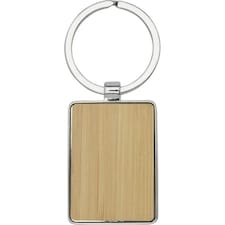 Avenue Neta Rectangular Bamboo Keyring - Natural - One Size