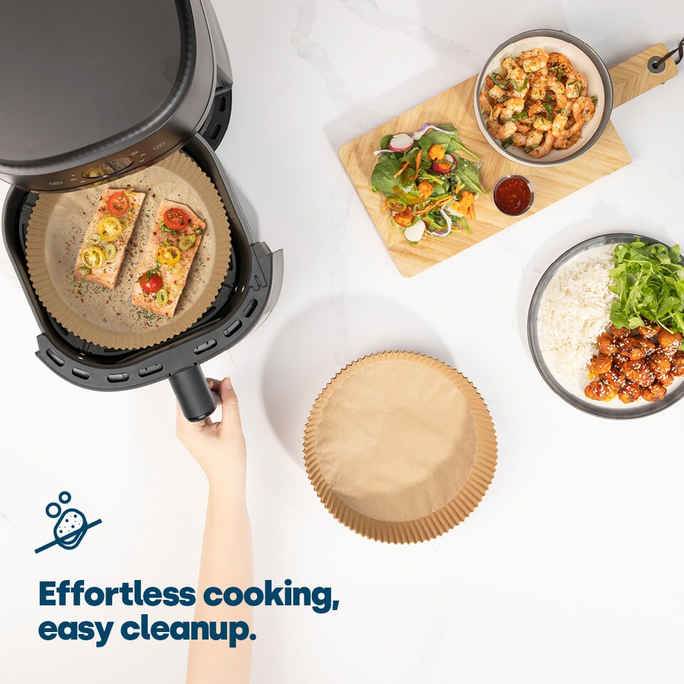 image 1 of 100 Disposable Air Fryer Liners Round