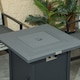 image 8 of Outsunny Square Propane Gas Fire Pit Table, 40000 BTU Rattan Smokeless Firepit Patio Heater with Lava Rocks and Lid, 71cm x 71cm x 62cm, Dark Grey