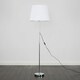 image 2 of ValueLights Modern Polished Chrome Metal Standard Floor Lamp With White Shade