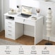 image 6 of HOMCOM Computer Desk, Home Office Desk with Lockable Drawer, Storage Shelf for Study Bedroom, 110 x 50 x 76 cm, White