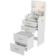 image 1 of HOMCOM Two-Piece Dressing Table Vanity Desk with Mirror and Cushioned Stool | White | White