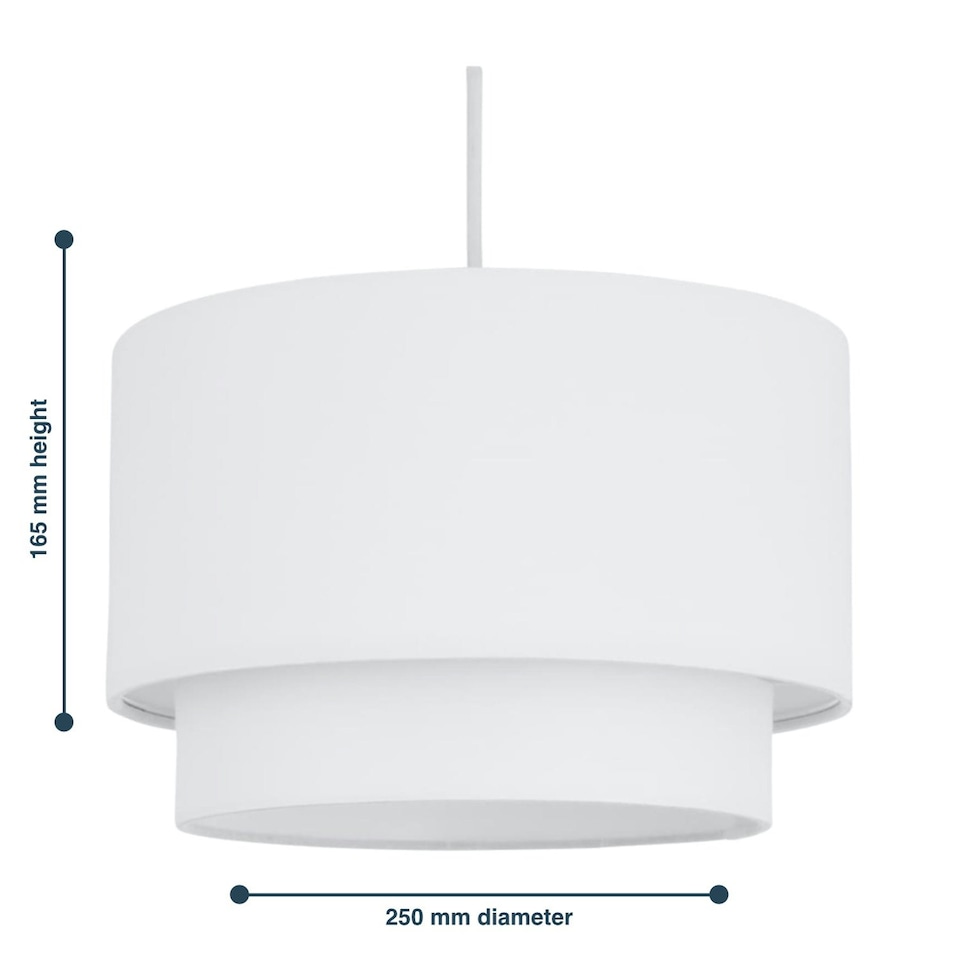 image 1 of First Choice Lighting White 2 Tier Ceiling Light Shade White
