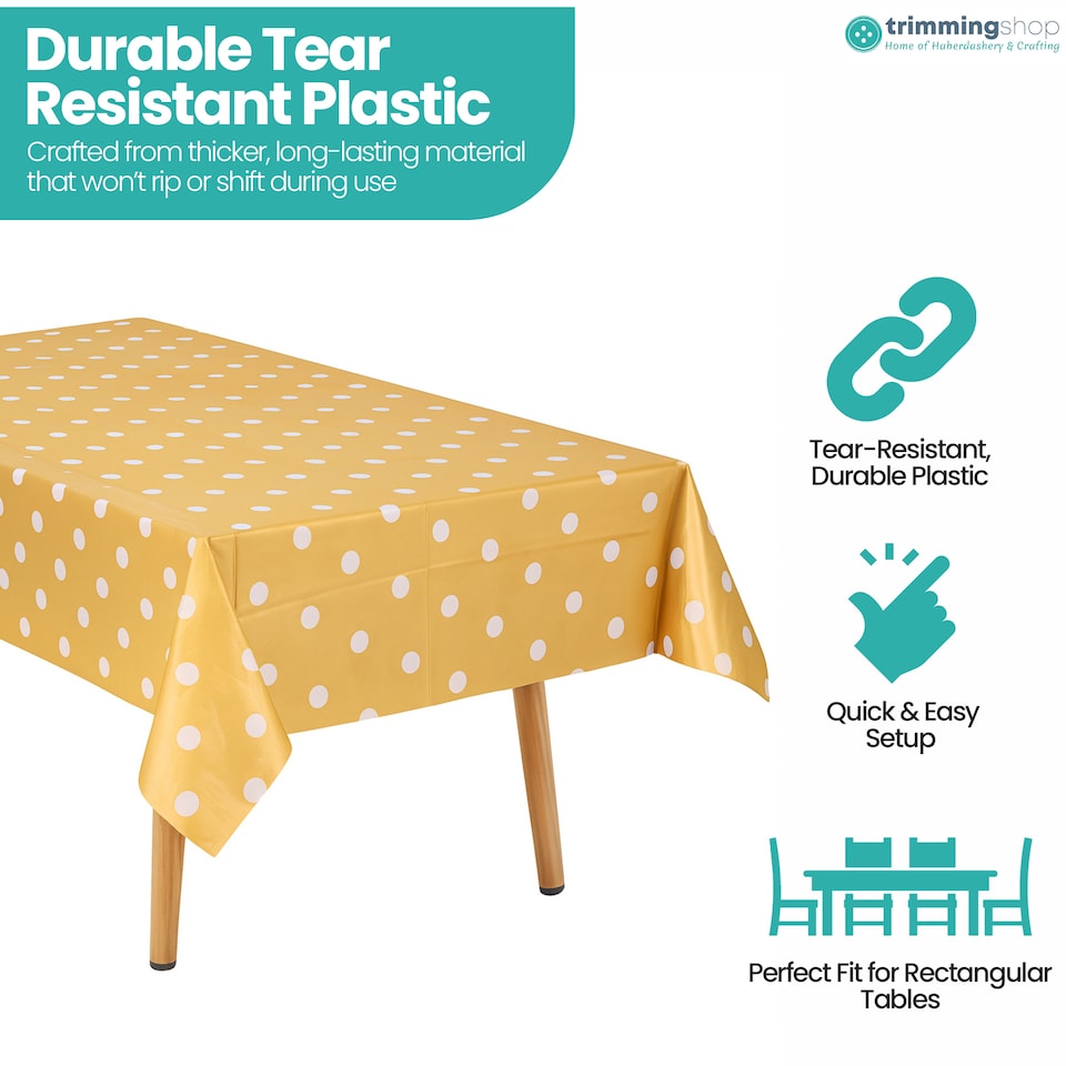 image 1 of Polka Dots Disposable Plastic Table Cover - 54" x 108"