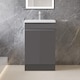 image 2 of AICA 500mm Matte Anthracite Bathroom Vanity Unit With Basin Double Door Floor Standing Design Flat Packed