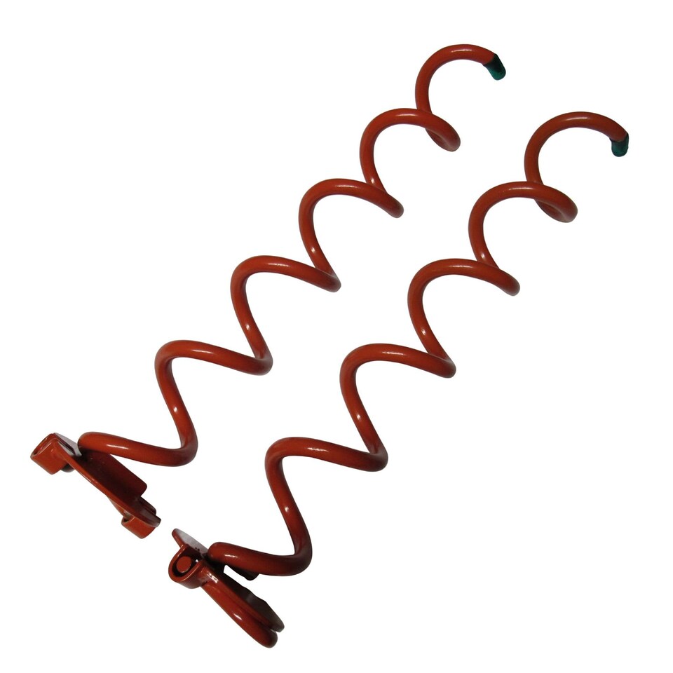 Heavy Duty Spiral Ground Anchor Stakes x2 (Dog Tie Down Spikes Camping Trampoline Orange)