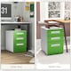 image 6 of Vinsetto 3 Drawer Modern Steel Filing Cabinet w/ 4 Wheels Lock Box Green