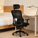 image 10 of Office Computer Chair Mesh Ergonomic Lumbar Support Swivel with Armrest Headrest