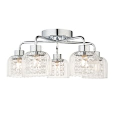 Yarrow 5 Light Polished Chrome Semi Flush Ceiling Light