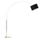 image 1 of Interiors by Premier Nickel Finish Floor Lamp, Arched Metal Frame with Black Shade, Modern Tall Standing Lamp for Living Room Black
