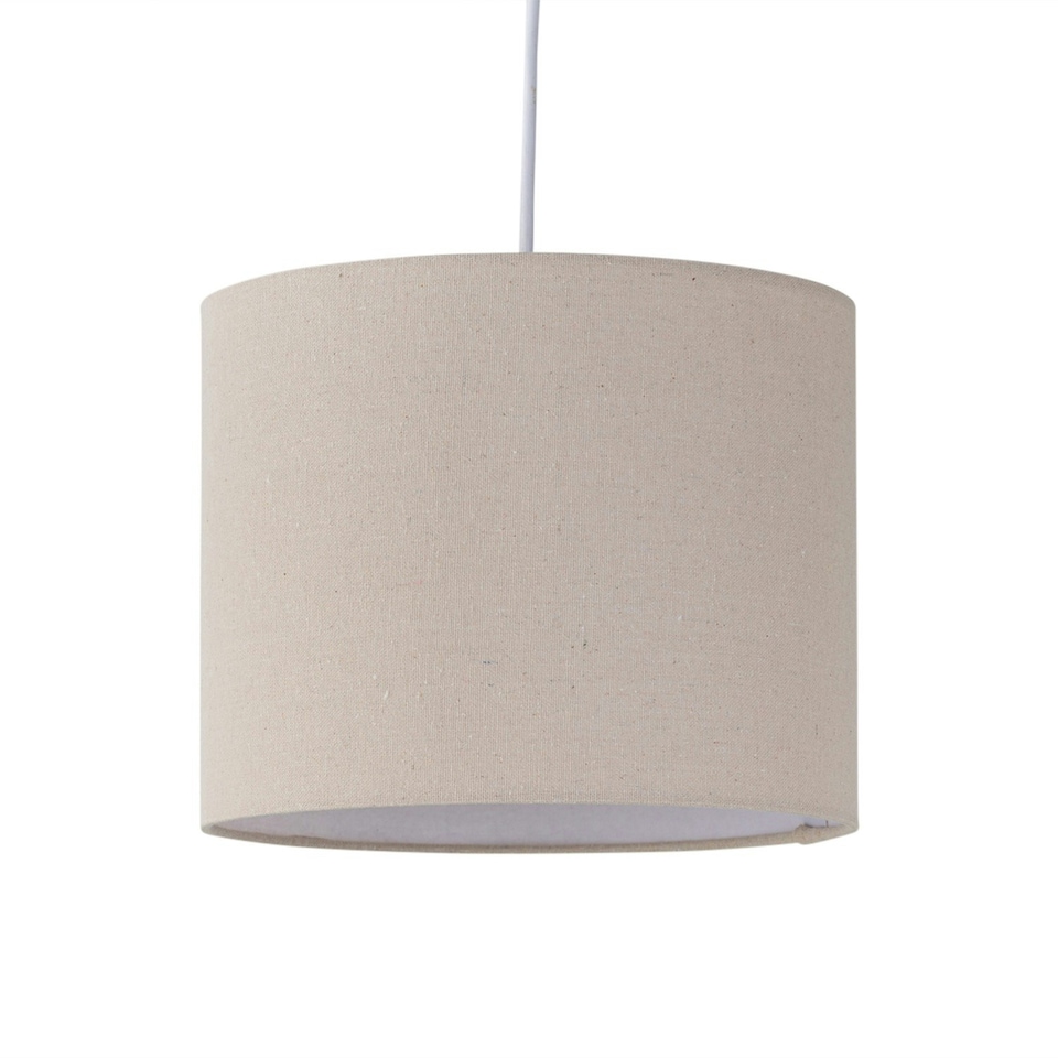 image 1 of First Choice Lighting Natural Linen 25cm Pendant Lightshade Brown