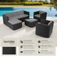 image 2 of Garden Furniture Set Lignano - modular outdoor sofa, 2 armchairs, coffee table | Black | black | 179 x 150 x 65 cm | 1