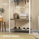 image 5 of HOMCOM Coat Rack, 2-in-1 Clothes Stand with Shoe Storage for Hallway, Grey