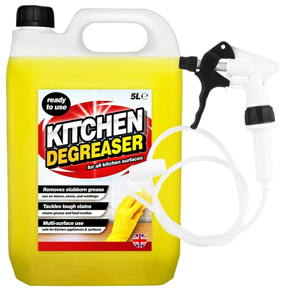 image 1 of 4 x 5L Kitchen Degreaser Tackle Tough Stains Cleaning Food Residue With Hose Trigger