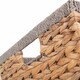 image 5 of Large Water Hyacinth With Grey Rope Border Rectangular Storage Basket | Brown | Brown