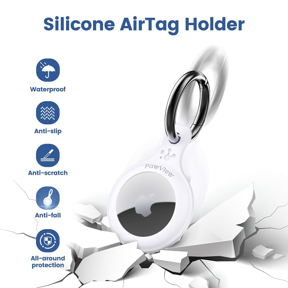 image 1 of AirTag Holder & Collar for Pets GPS Tag & App with Smart QR ID