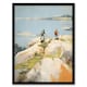 image 1 of Hikers Reach Summit At Last Oil Hiking Home Decor Black Framed Wall Art Print A4
