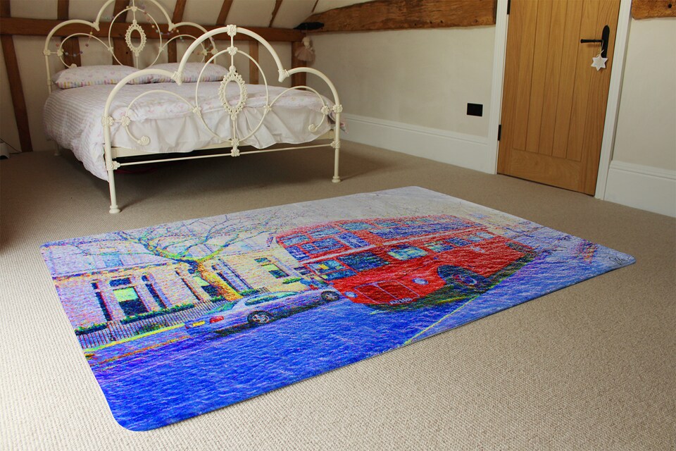 image 1 of London Bus Red Rug | Multi