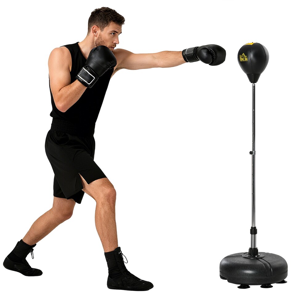 image 1 of HOMCOM Punching Bag with Stand, Boxing Bag Set, Gold Tone