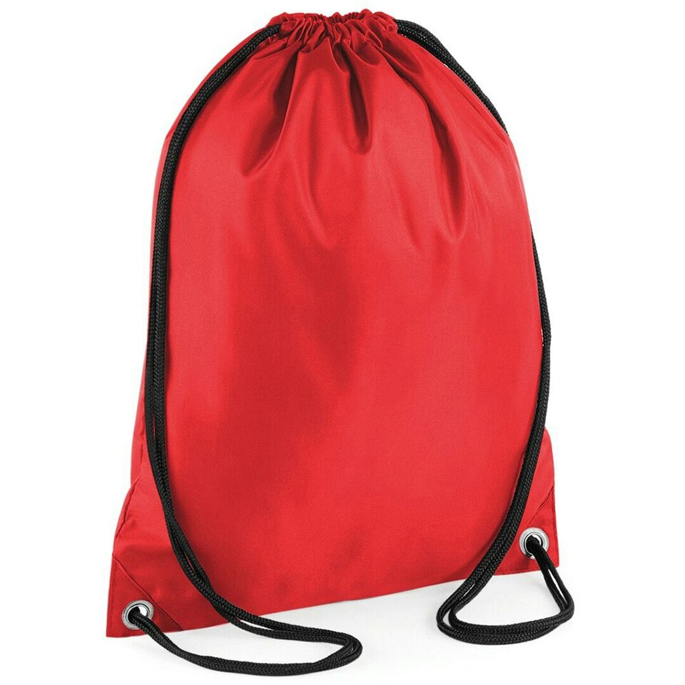 image 1 of BagBase Budget Water Resistant Sports Gymsac Drawstring Bag (11L) - Red - One Size Red | One Size