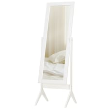 HOMCOM Freestanding Dressing Mirror 148x47cm Adjustable Angle White Frame Home