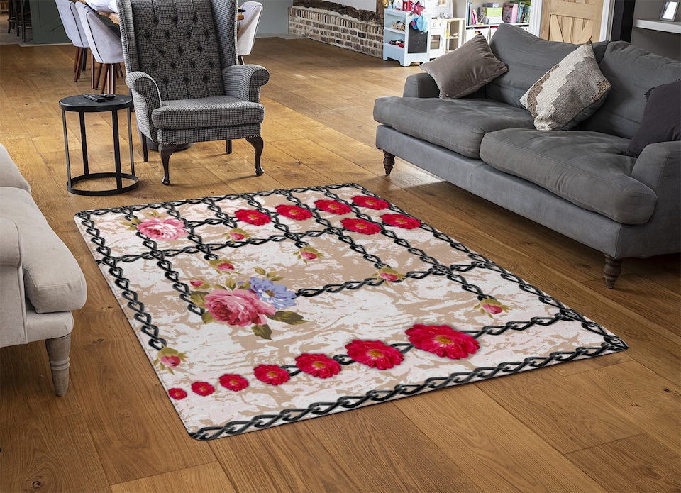 image 1 of Flowers & Chains Rug | Multi