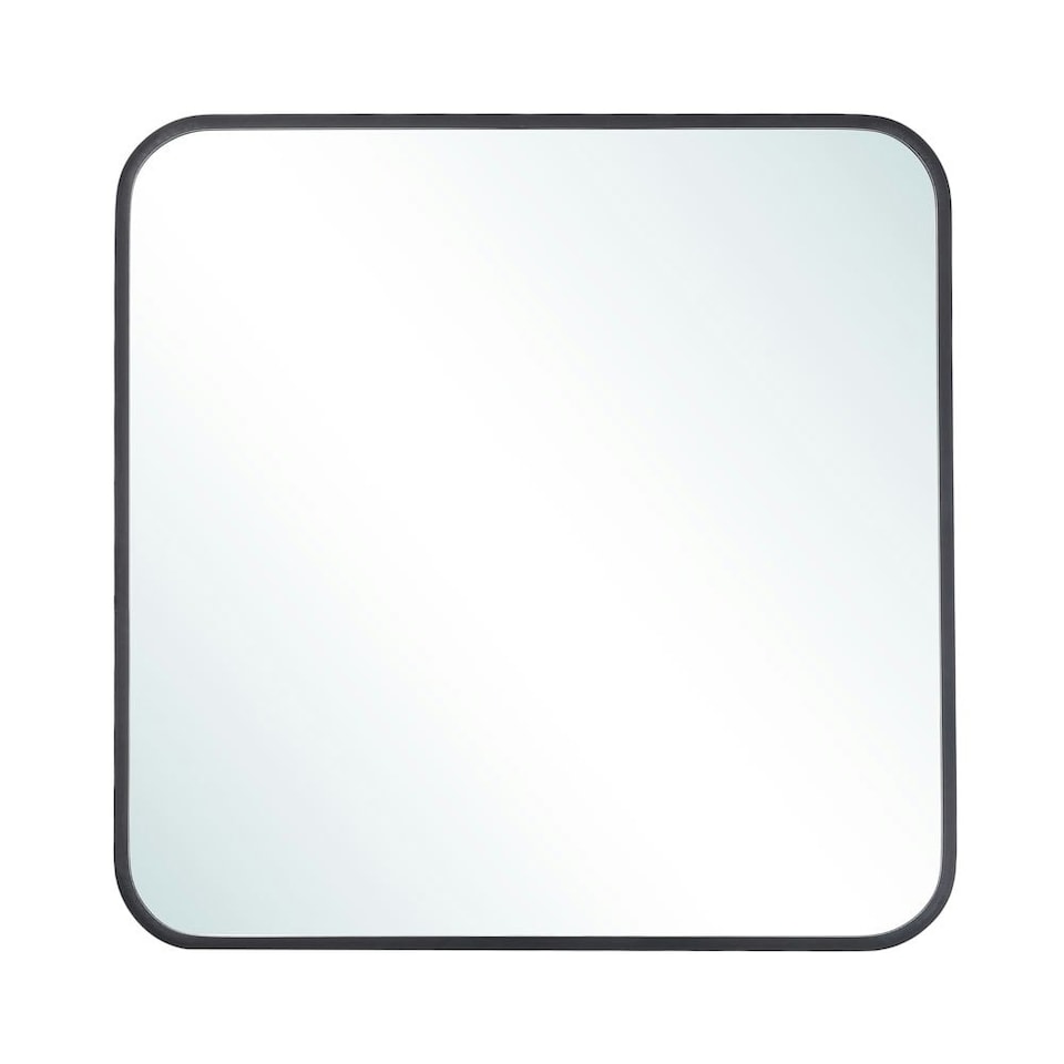 image 1 of Living and Home Square Wall Mirror - Black - 70cm | Black