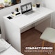 image 6 of HOMCOM Modern Computer Desk, Home Office Table, Small Writing Desk with Storage Shelf, 90 x 50cm, High Gloss White