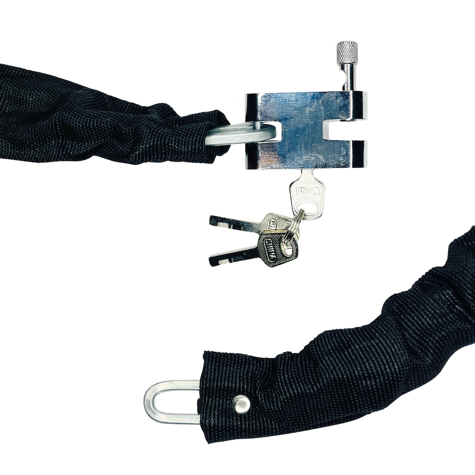 image 1 of 3 Key Motorcycle Heavy-Duty Padlock with Chain - 38mm x 1m