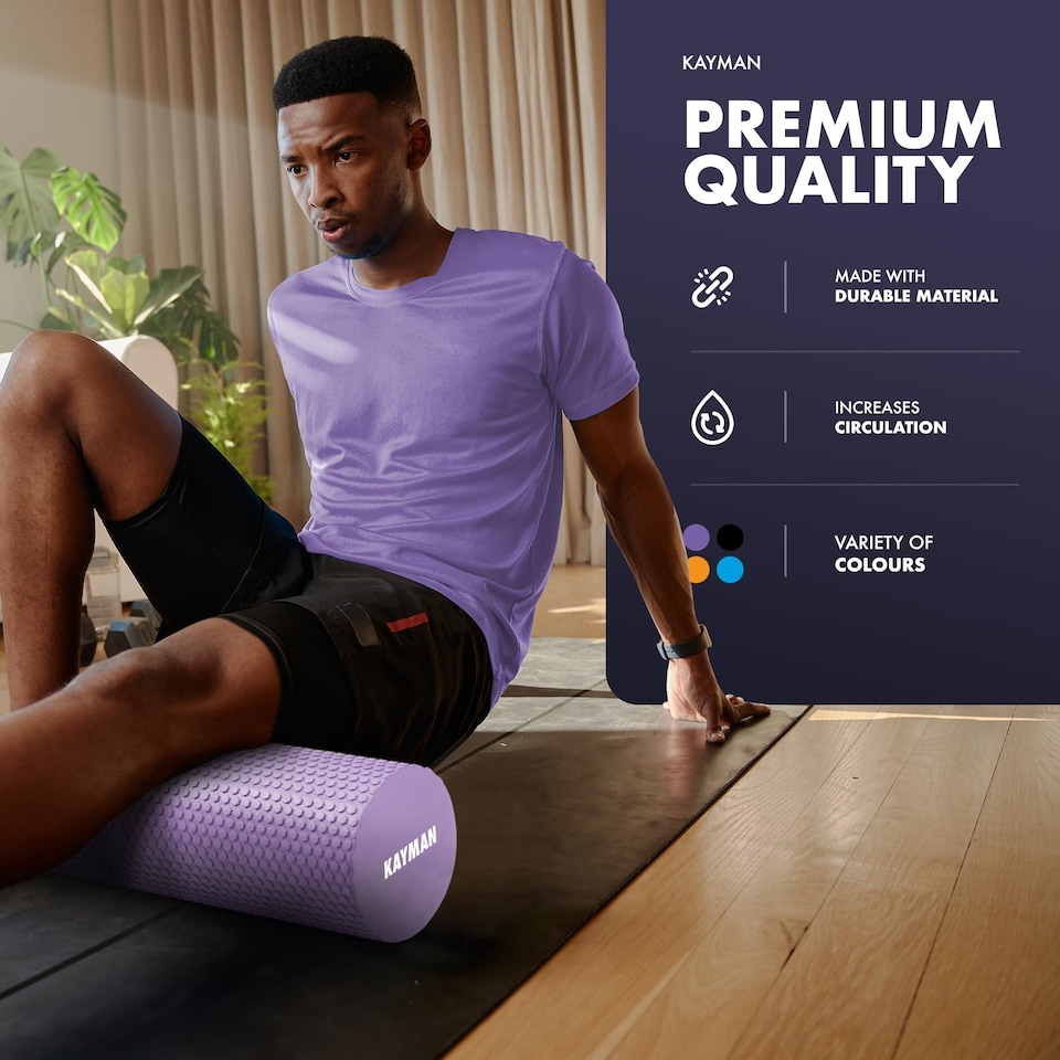 image 1 of Kayman Foam Roller 44 Centimetre for Back Legs and Post Workout Recovery