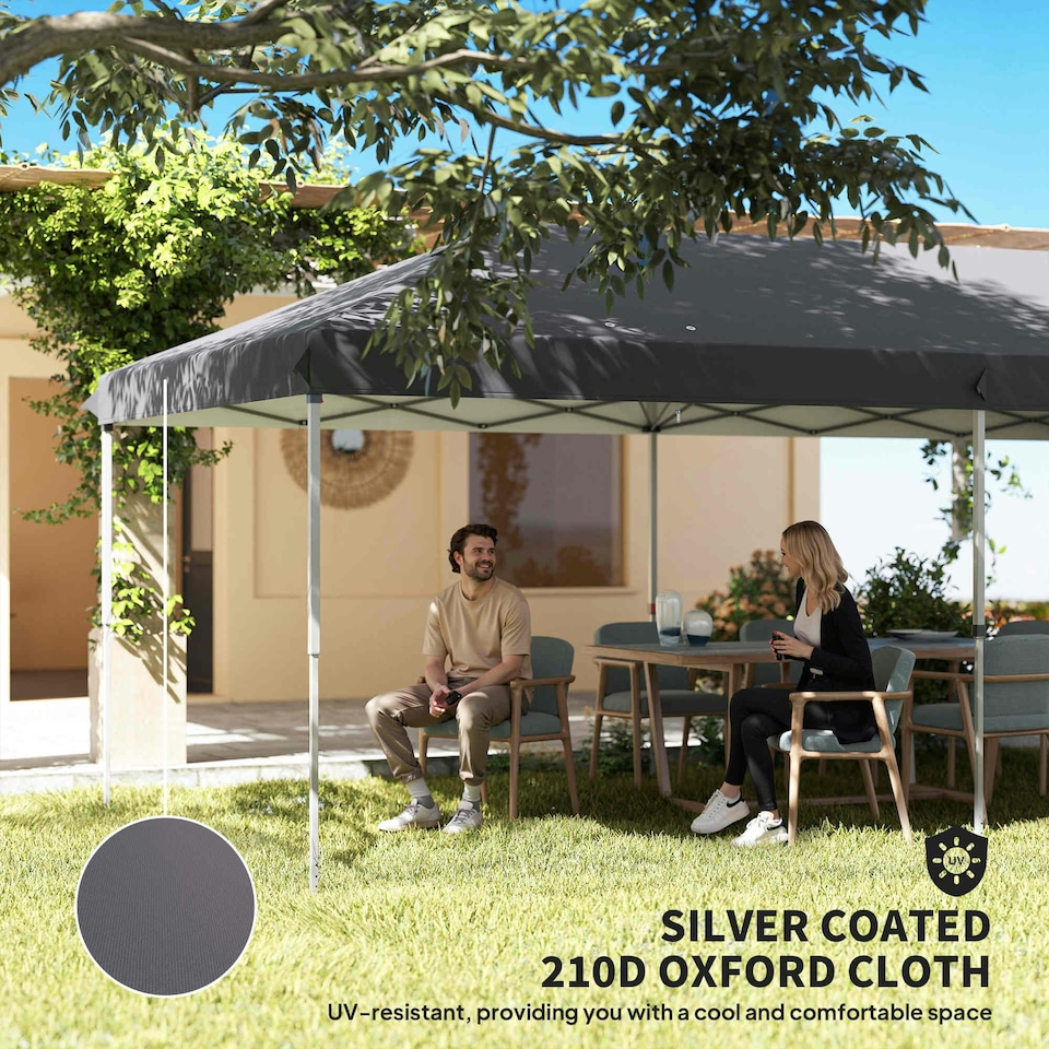 image 1 of Outsunny 3 x 6m Pop Up Gazebo Height Adjustable Party Tent w/ Storage Bag Grey
