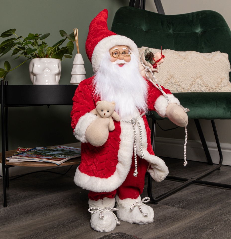 image 1 of 60cm Red Standing Jumbo Papa Noel Santa Claus Indoor Decoration