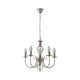 image 1 of ValueLights Memphis Brushed Chrome 5 Way Chandelier & Bulbs | Chrome