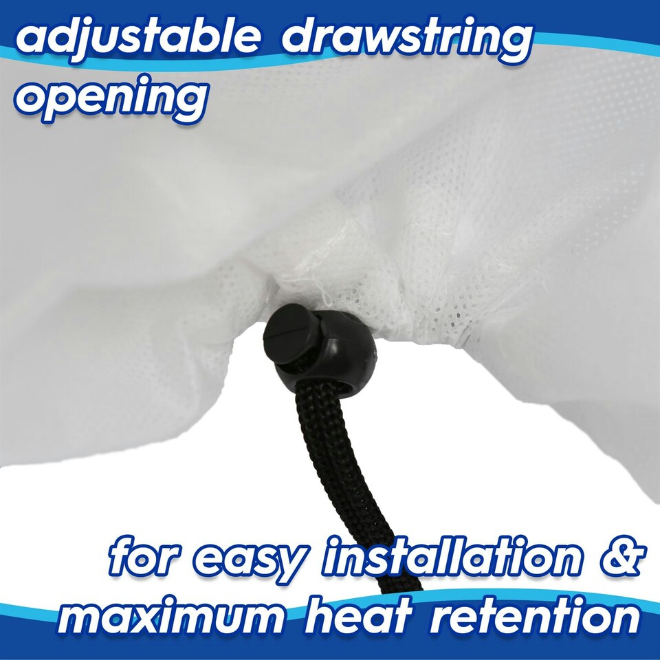 image 1 of Harbour Housewares Plant Fleece Frost Protection Cover with Drawstring - 120cm x 180cm White