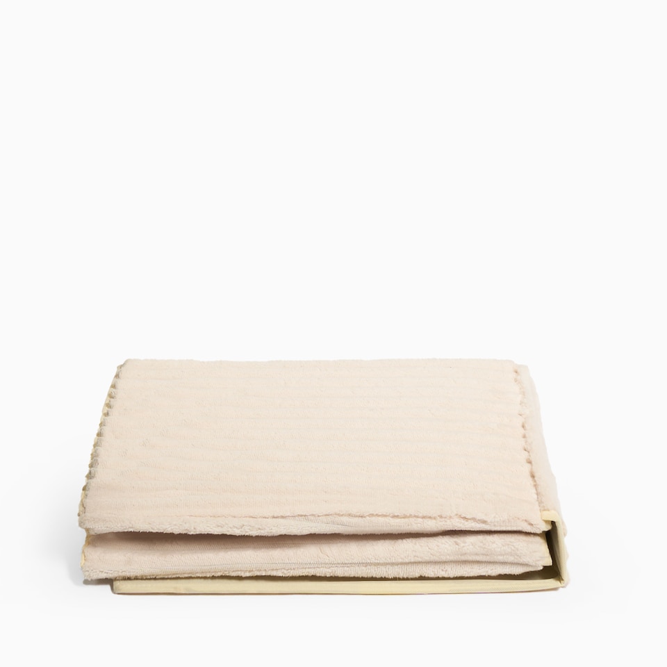 image 1 of OHS Ribbed Faux Fur Folding Laundry Basket Bag with Lid