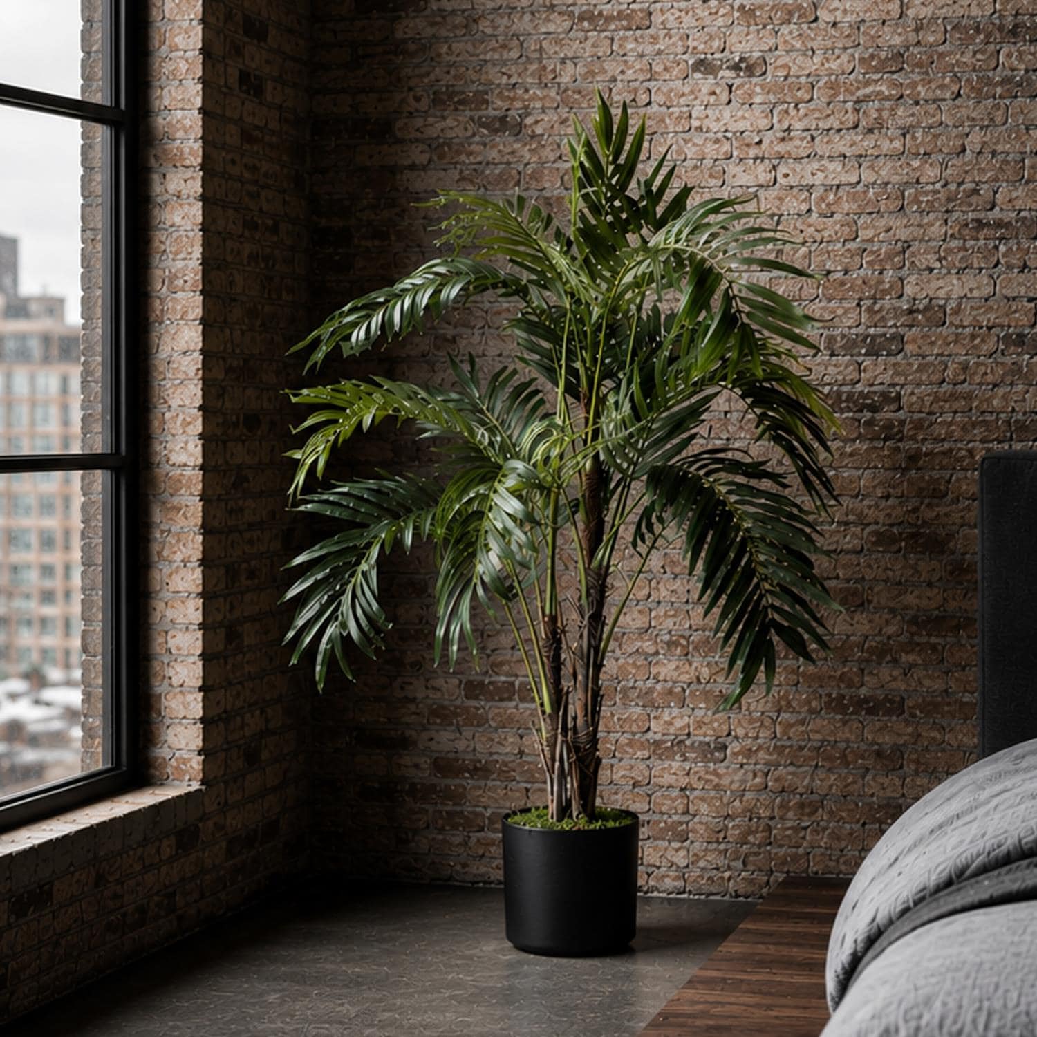120cm Leaf Large Realistic Artificial Palm Tree - Natural | Green | 4ft