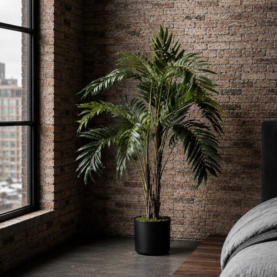 image 1 of 120cm Leaf Large Realistic Artificial Palm Tree - Natural | Green | 4ft