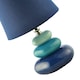 image 3 of Ceramic Pebble Table Lamp with Midnight Blue Teal and Duck Egg Colours