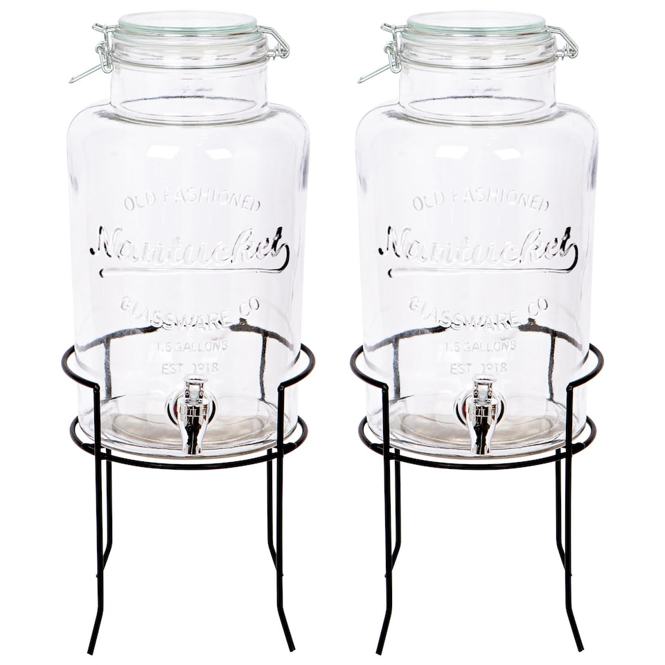 image 1 of Rink Drink Glass Drinks Dispensers with Tap - 6.5L - Pack of 2